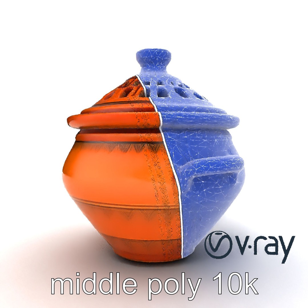 North African Tagine Pot 3D Model – Low Poly Artisanal Design, FBX - View 24