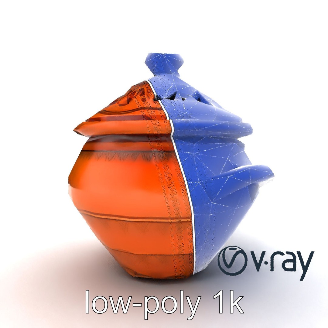North African Tagine Pot 3D Model – Low Poly Artisanal Design, FBX - View 27