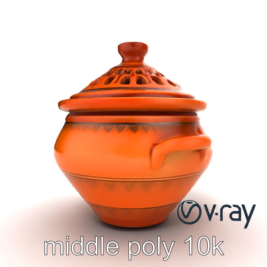 North African Tagine Pot 3D Model – Low Poly Artisanal Design, FBX - View 28