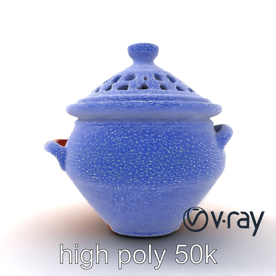North African Tagine Pot 3D Model – Low Poly Artisanal Design, FBX - View 30