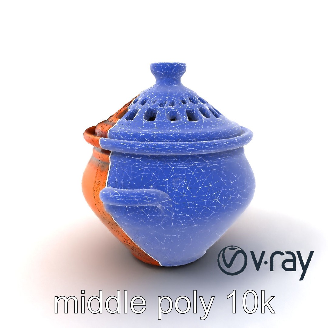 North African Tagine Pot 3D Model – Low Poly Artisanal Design, FBX - View 7