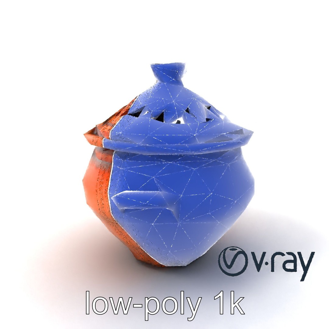 North African Tagine Pot 3D Model – Low Poly Artisanal Design, FBX - View 8