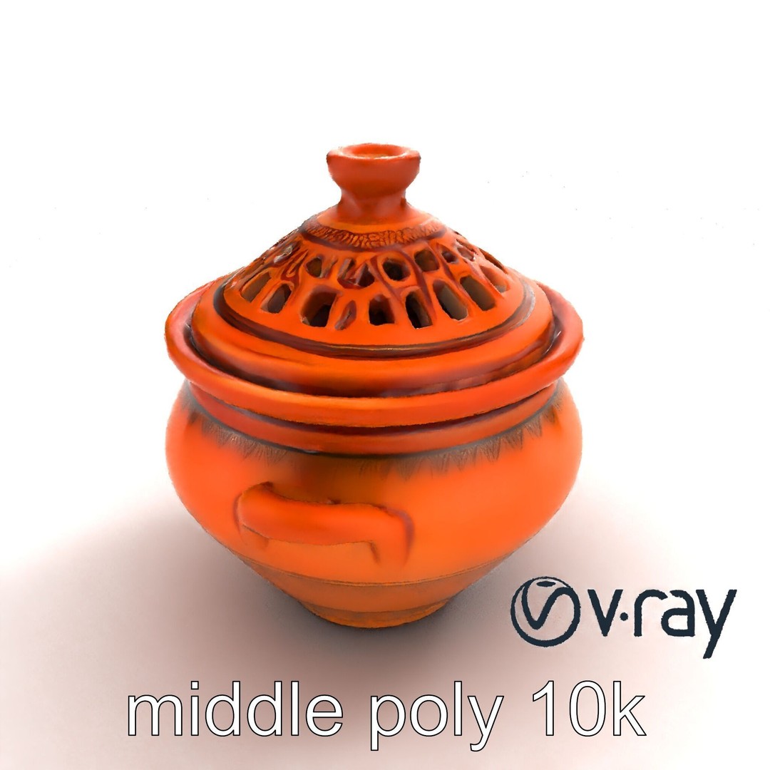 North African Tagine Pot 3D Model – Low Poly Artisanal Design, FBX - View 9