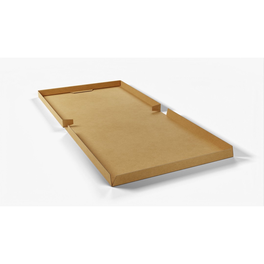 Kraft Paper Pizza Box 3D Model – High Poly PBR Asset, FBX, OBJ - View 4