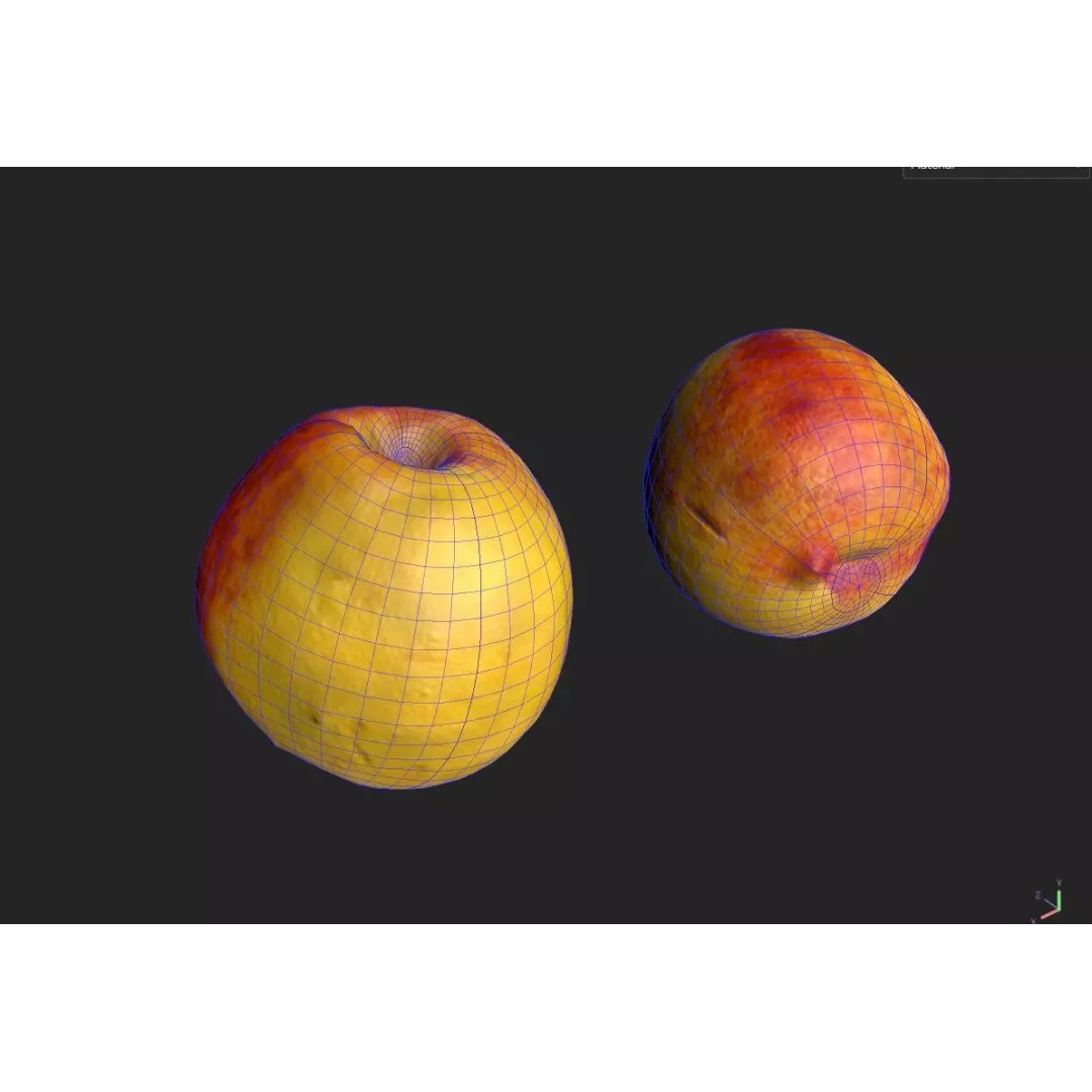 Nectarine 3D Model – Low Poly Game Asset, FBX, PBR Textures - View 3