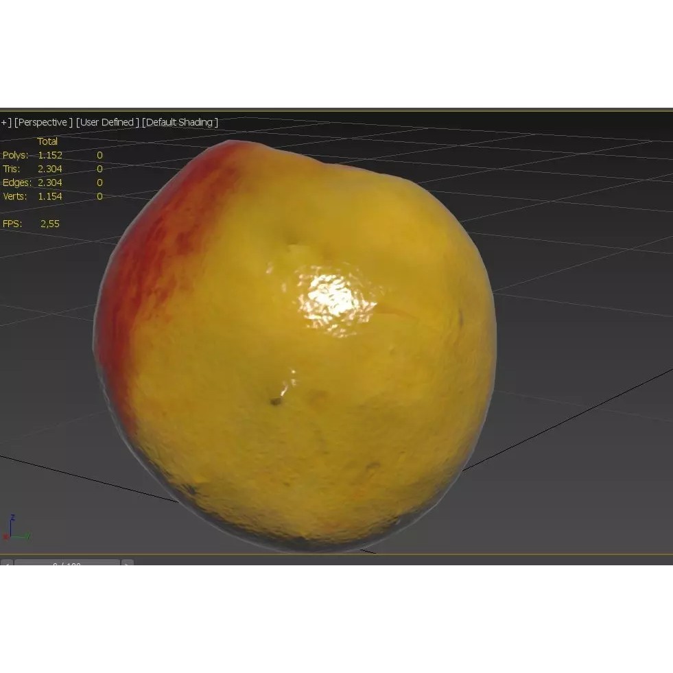 Nectarine 3D Model – Low Poly Game Asset, FBX, PBR Textures - View 4