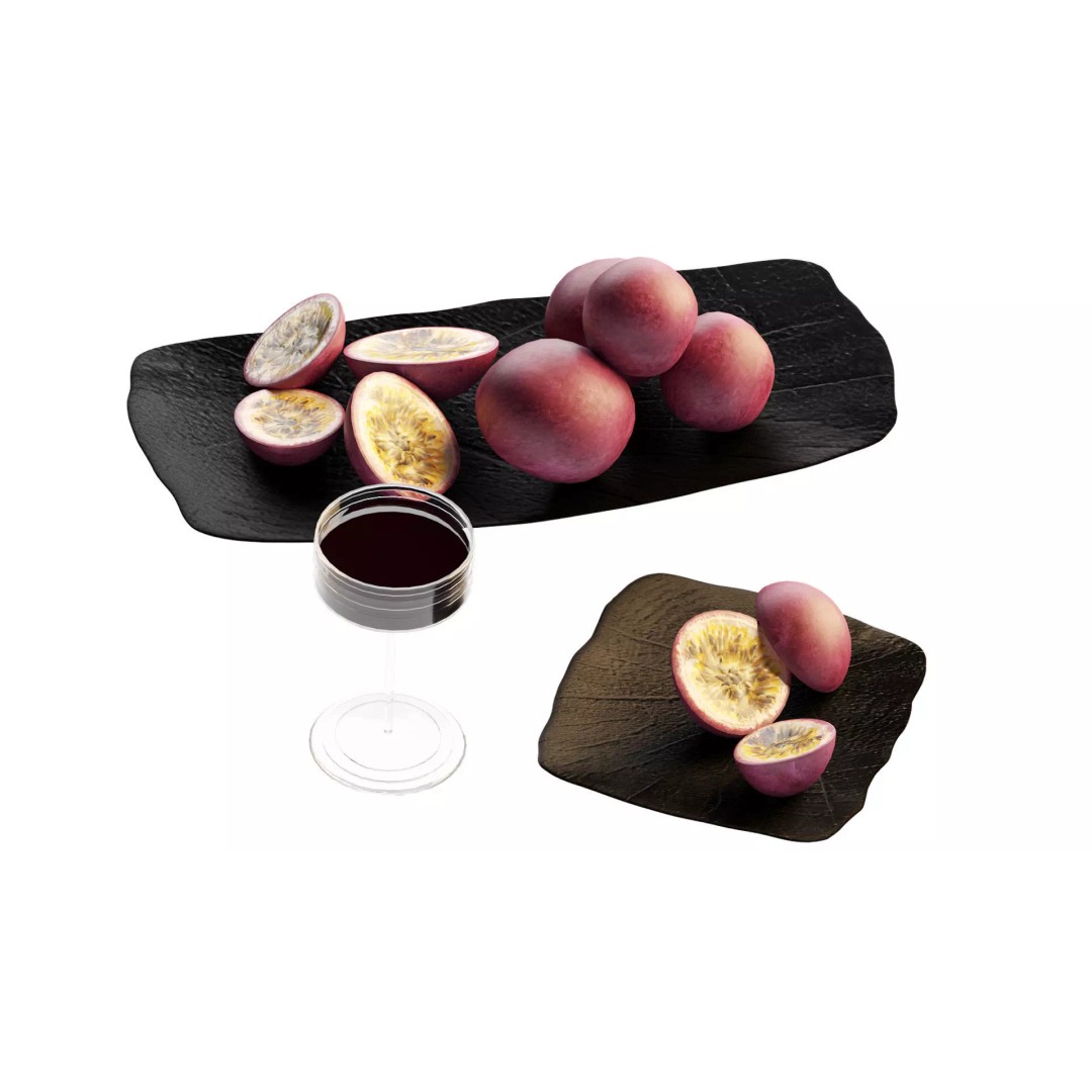 Passion Fruit 3D Model – Tropical Food Scene with Wine Glass - View 2