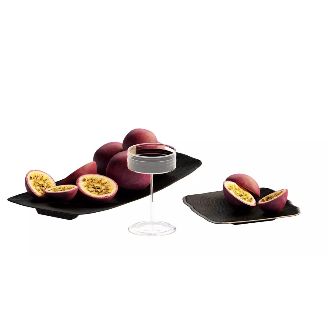 Passion Fruit 3D Model – Tropical Food Scene with Wine Glass - View 5