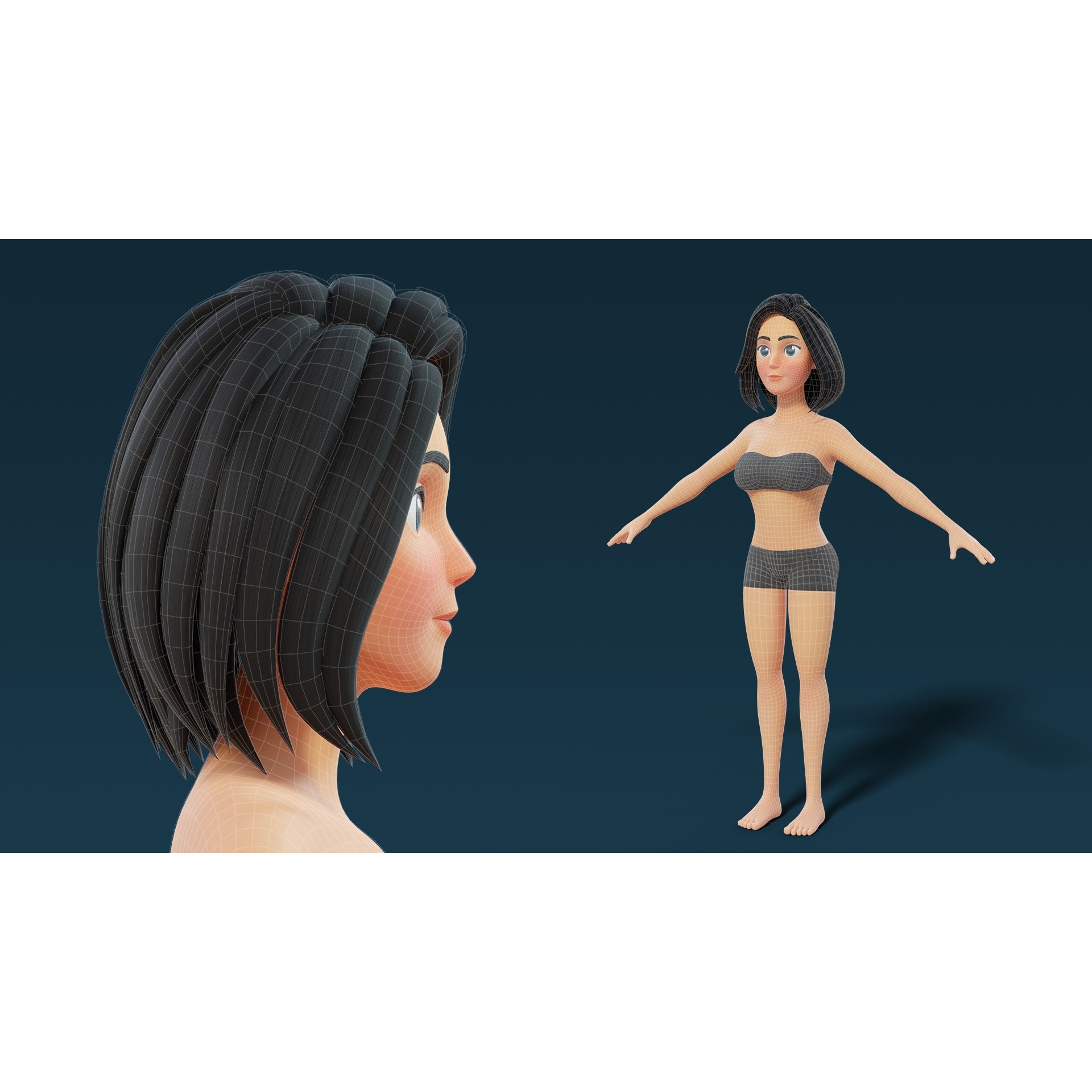 Cartoon Base Mesh Family Pack - Game-Ready 3D Model - View 14