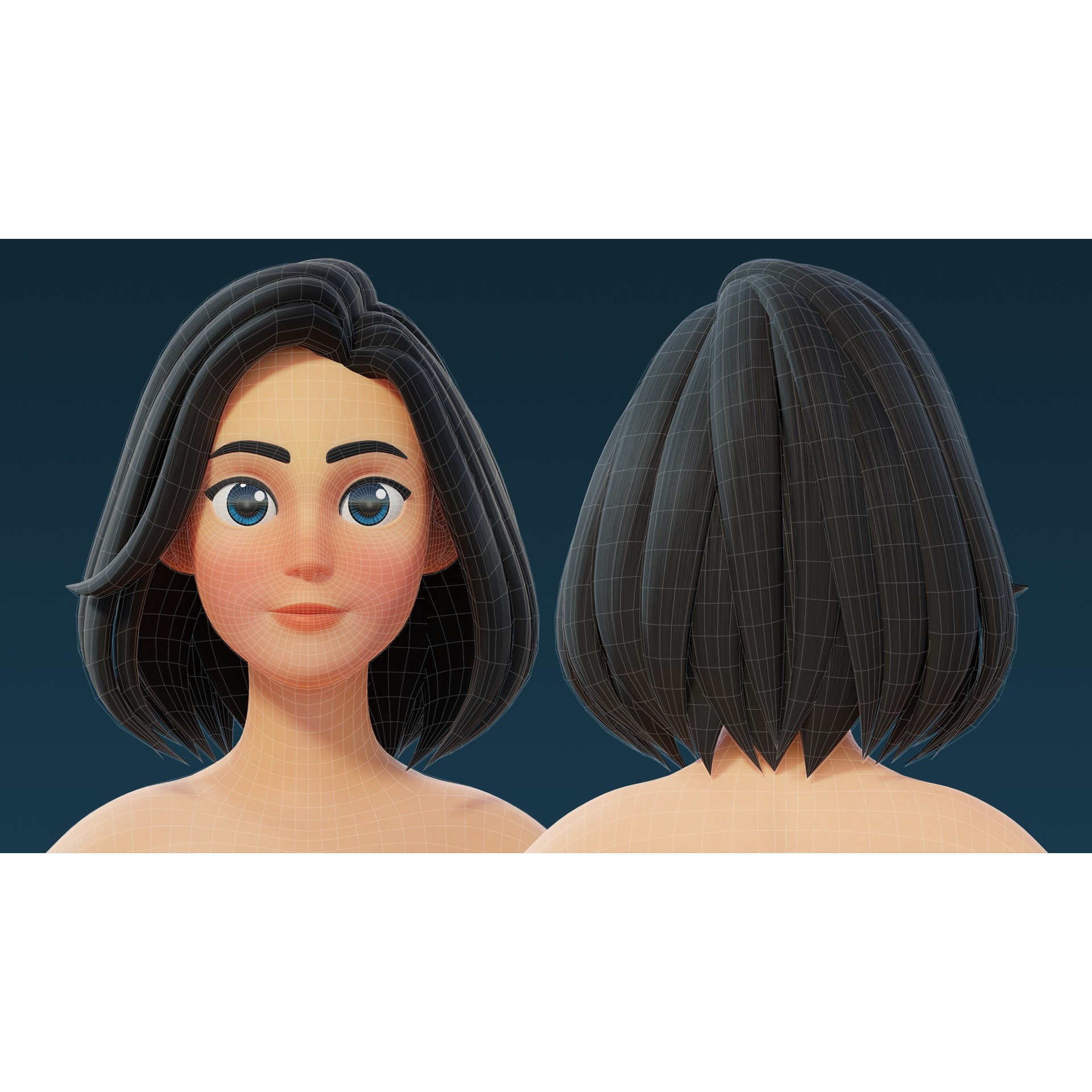 Cartoon Base Mesh Family Pack - Game-Ready 3D Model - View 15