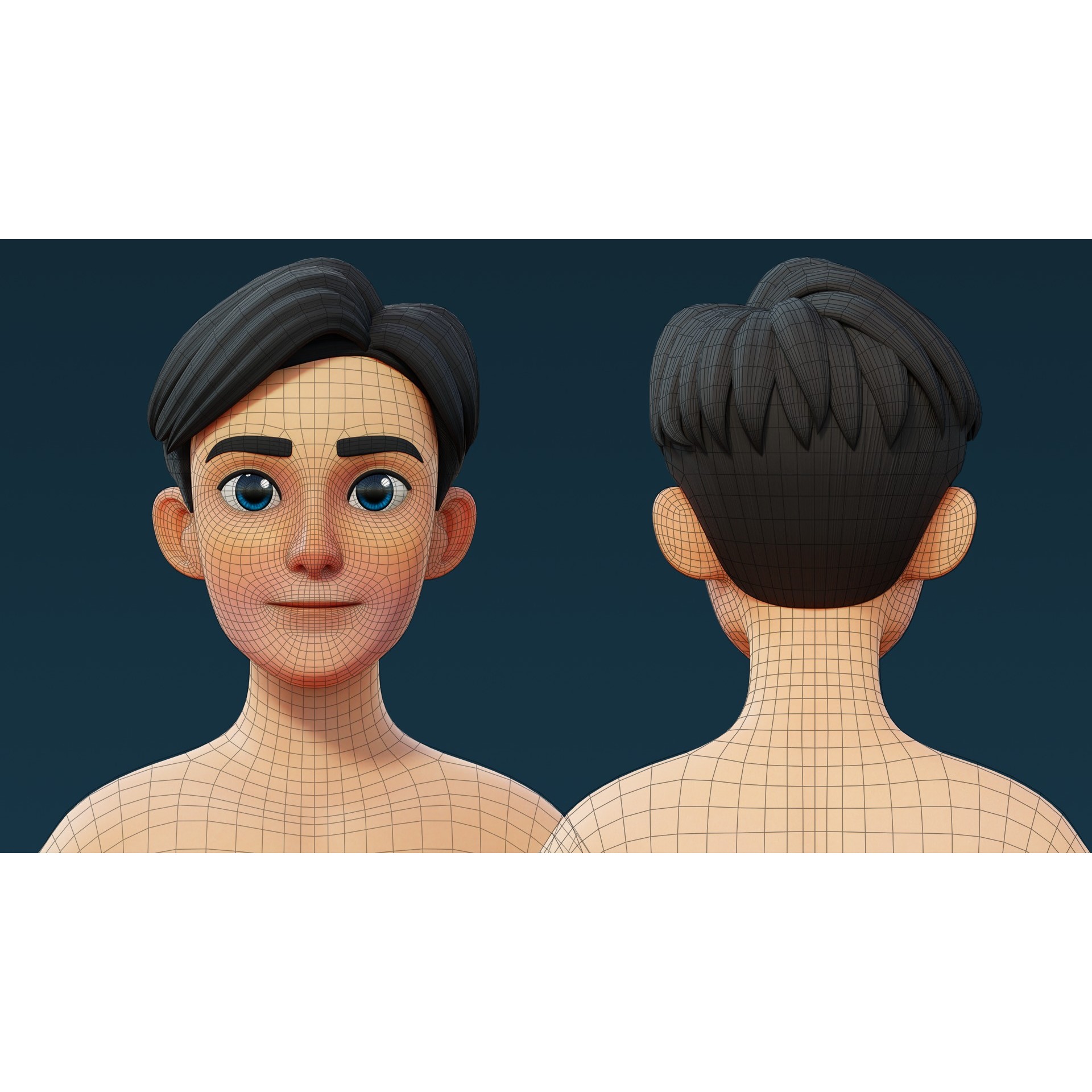 Cartoon Base Mesh Family Pack - Game-Ready 3D Model - View 18