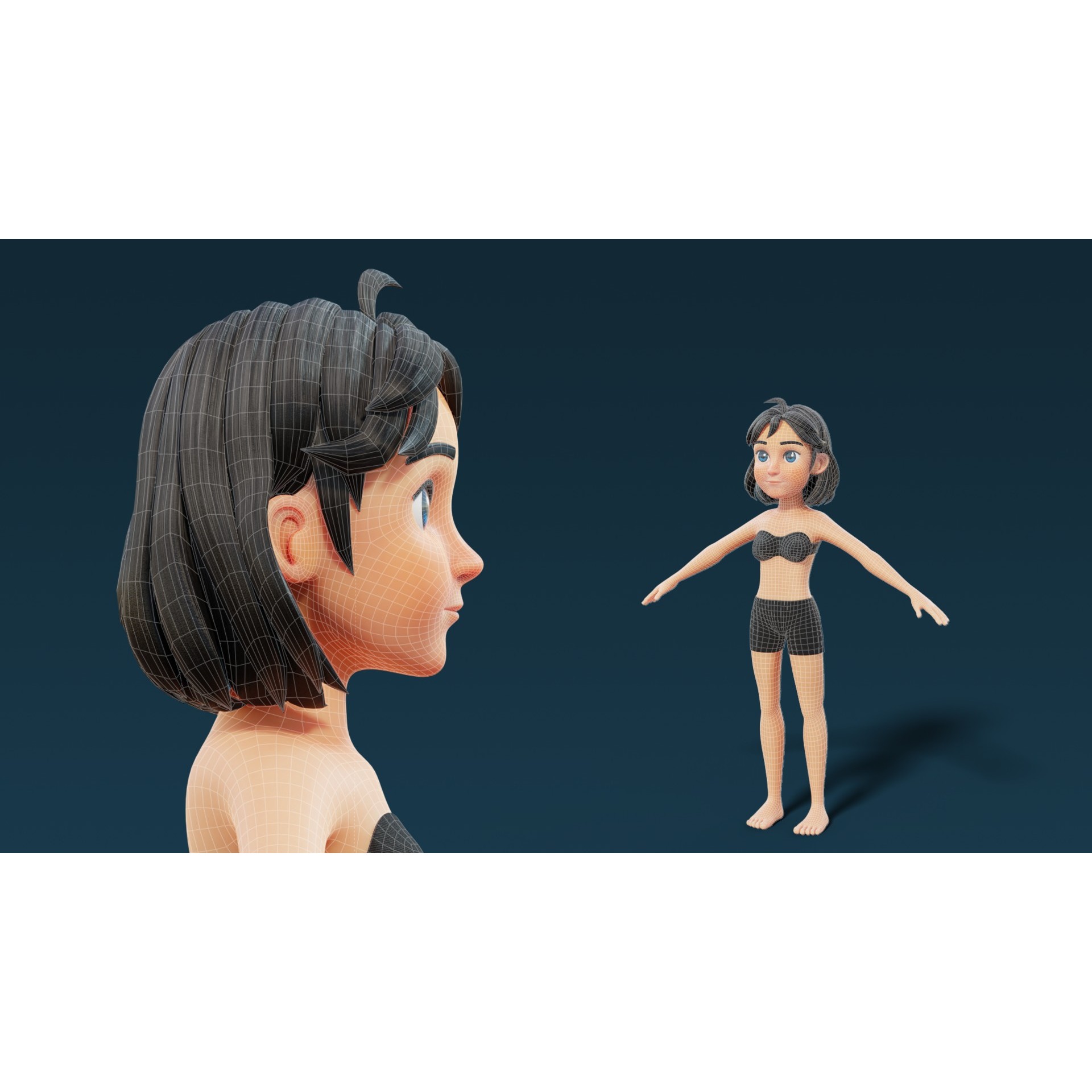 Cartoon Base Mesh Family Pack - Game-Ready 3D Model - View 21