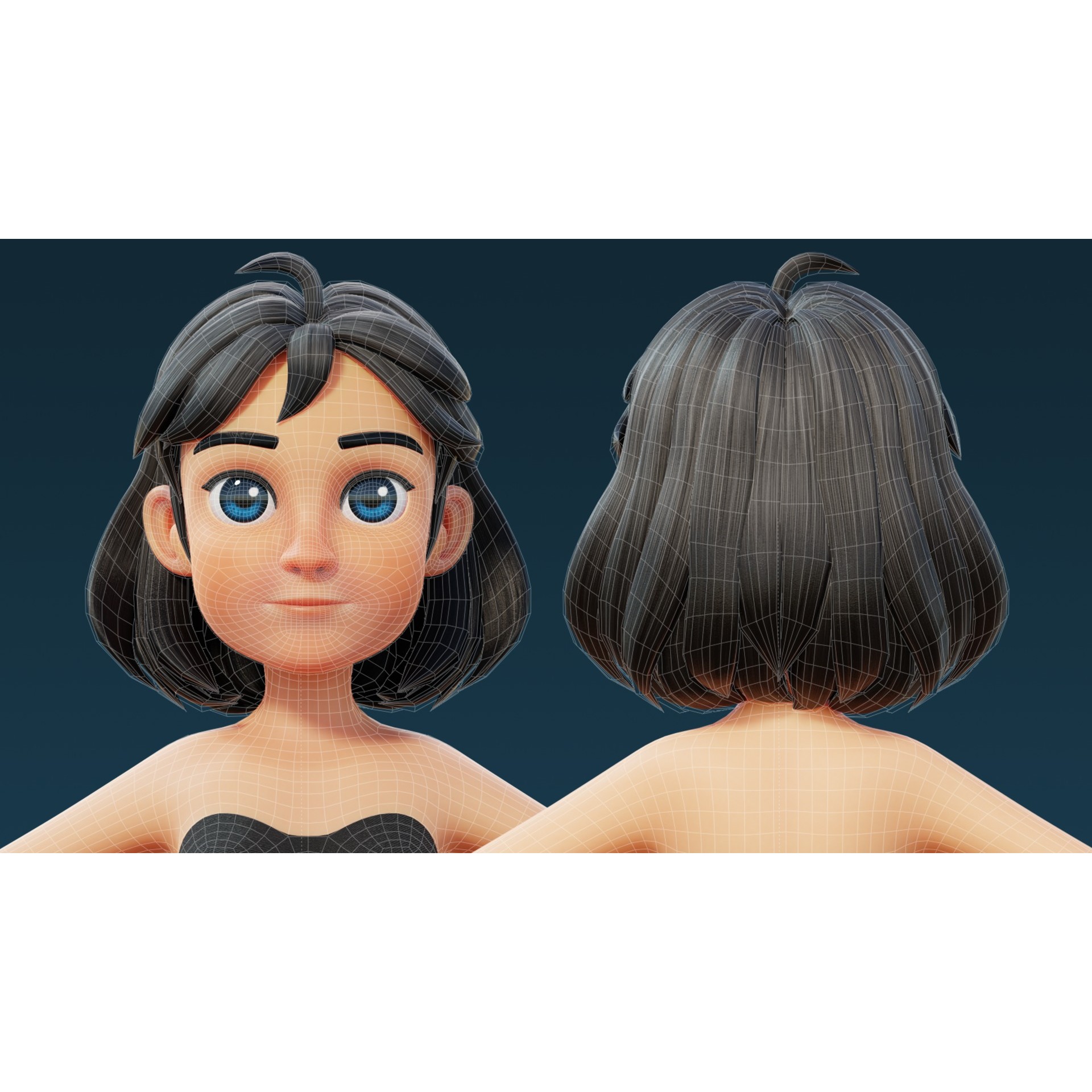 Cartoon Base Mesh Family Pack - Game-Ready 3D Model - View 22