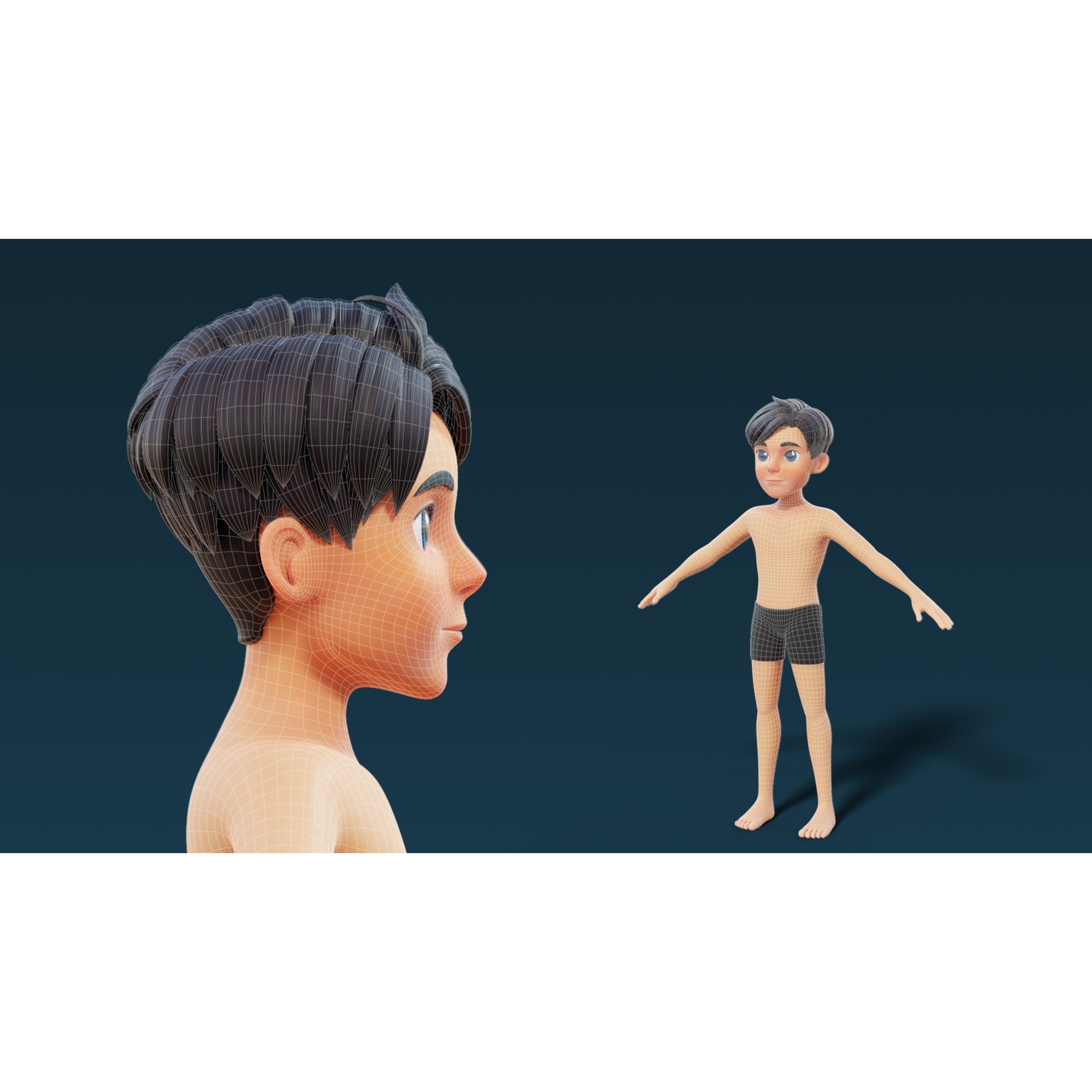 Cartoon Base Mesh Family Pack - Game-Ready 3D Model - View 25