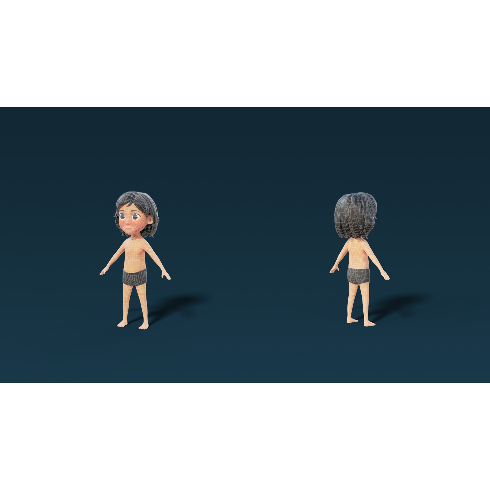 Cartoon Base Mesh Family Pack - Game-Ready 3D Model - View 29