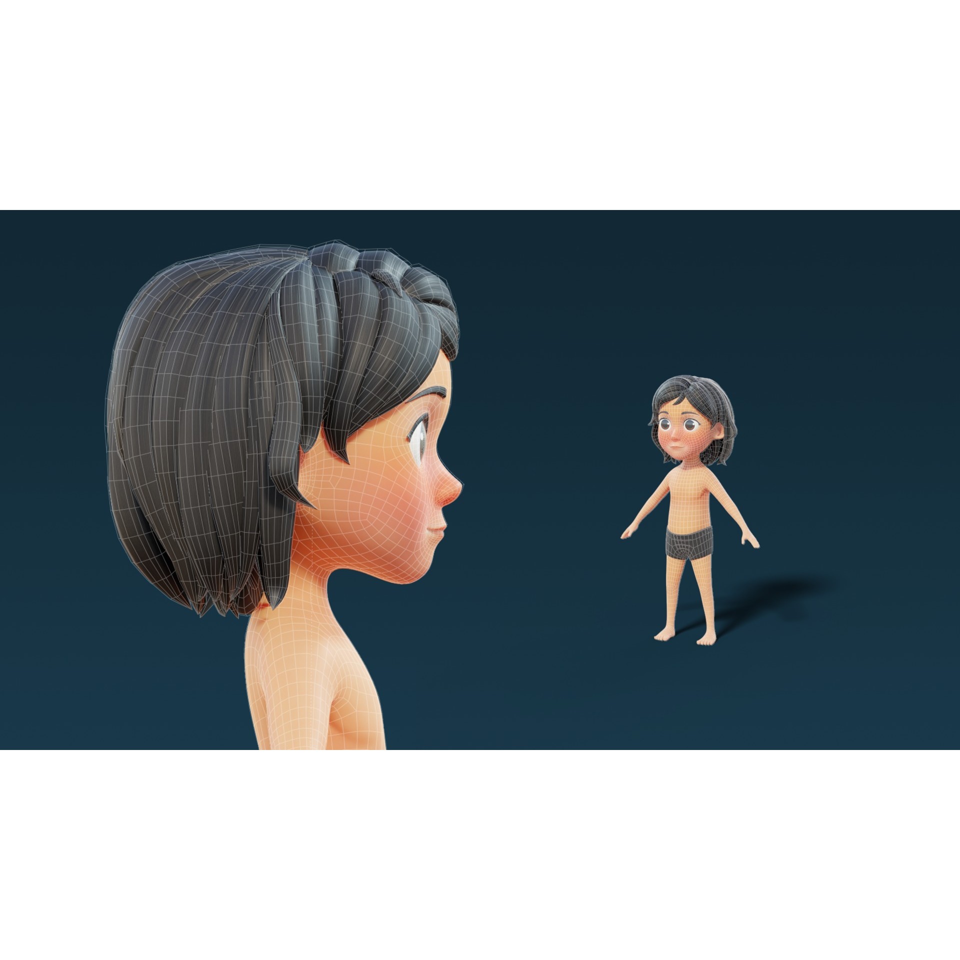 Cartoon Base Mesh Family Pack - Game-Ready 3D Model - View 31