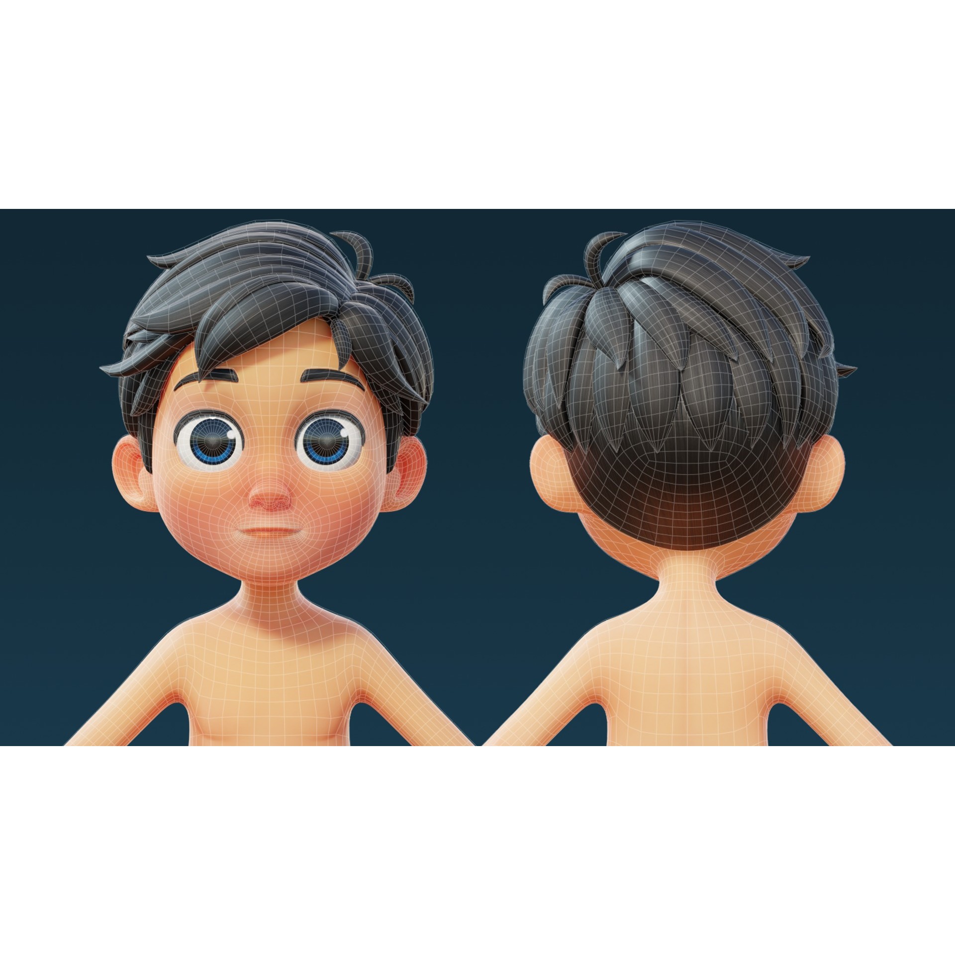 Cartoon Base Mesh Family Pack - Game-Ready 3D Model - View 33