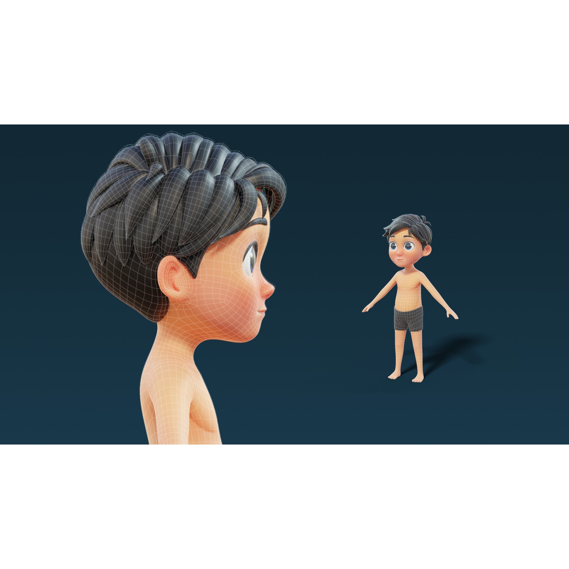 Cartoon Base Mesh Family Pack - Game-Ready 3D Model - View 34