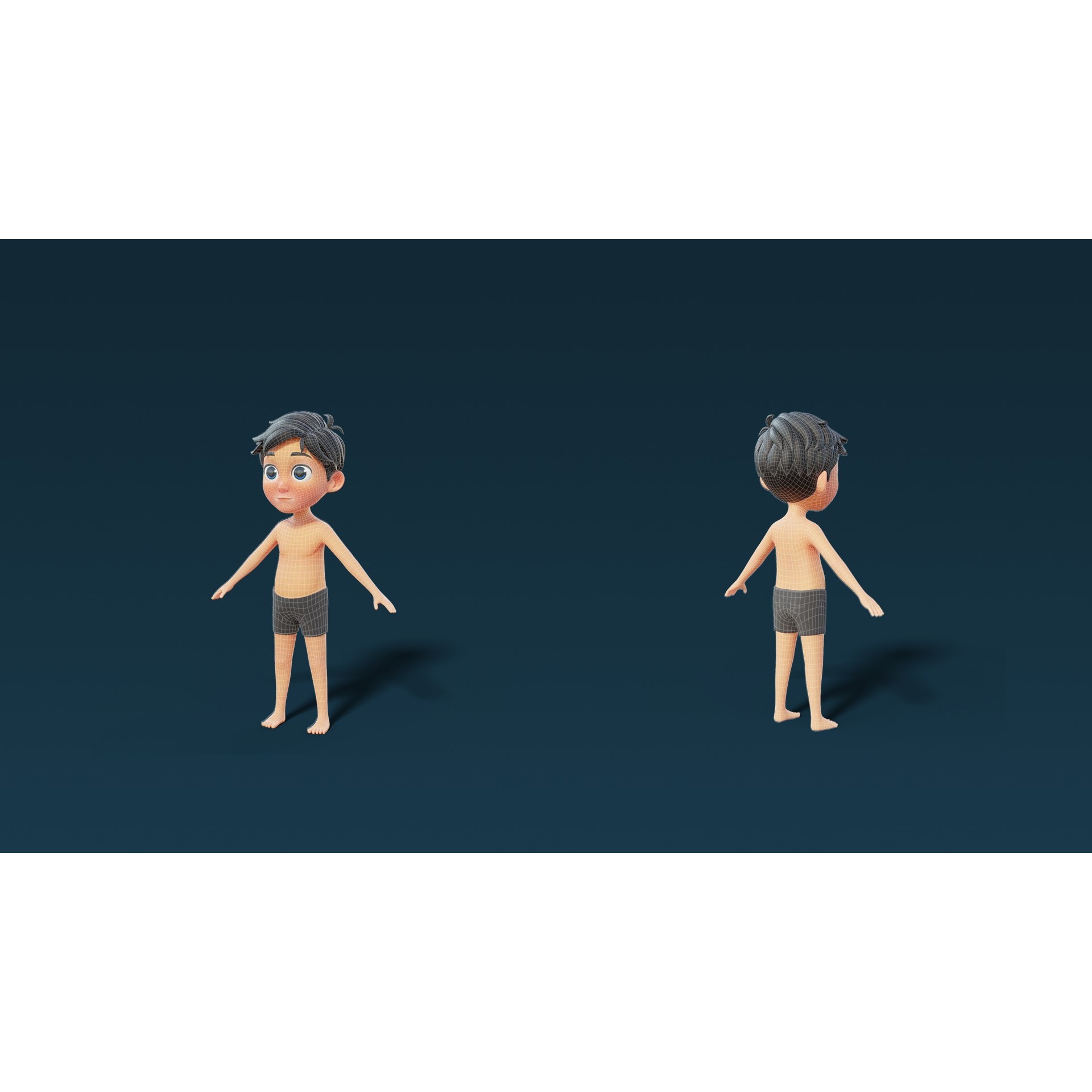 Cartoon Base Mesh Family Pack - Game-Ready 3D Model - View 35