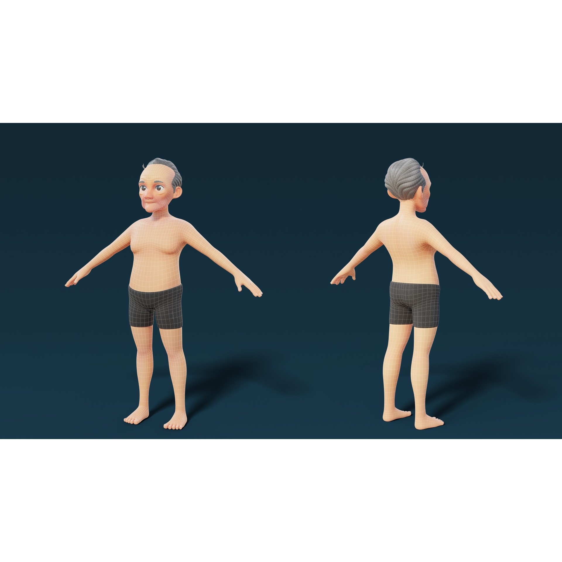 Cartoon Base Mesh Family Pack - Game-Ready 3D Model - View 41