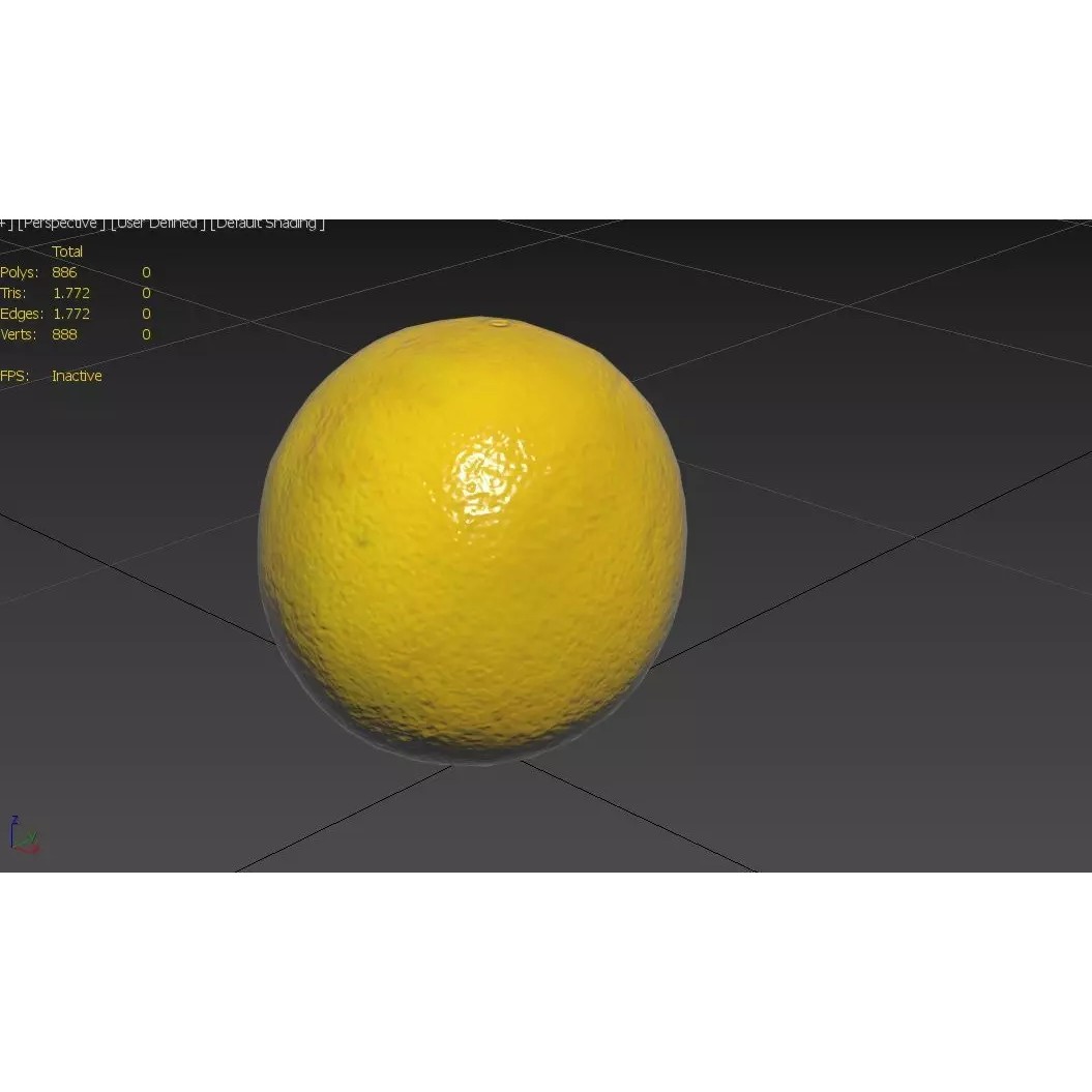 Lemon 3D Model – Low Poly Game Asset, FBX, PBR Textures - View 4