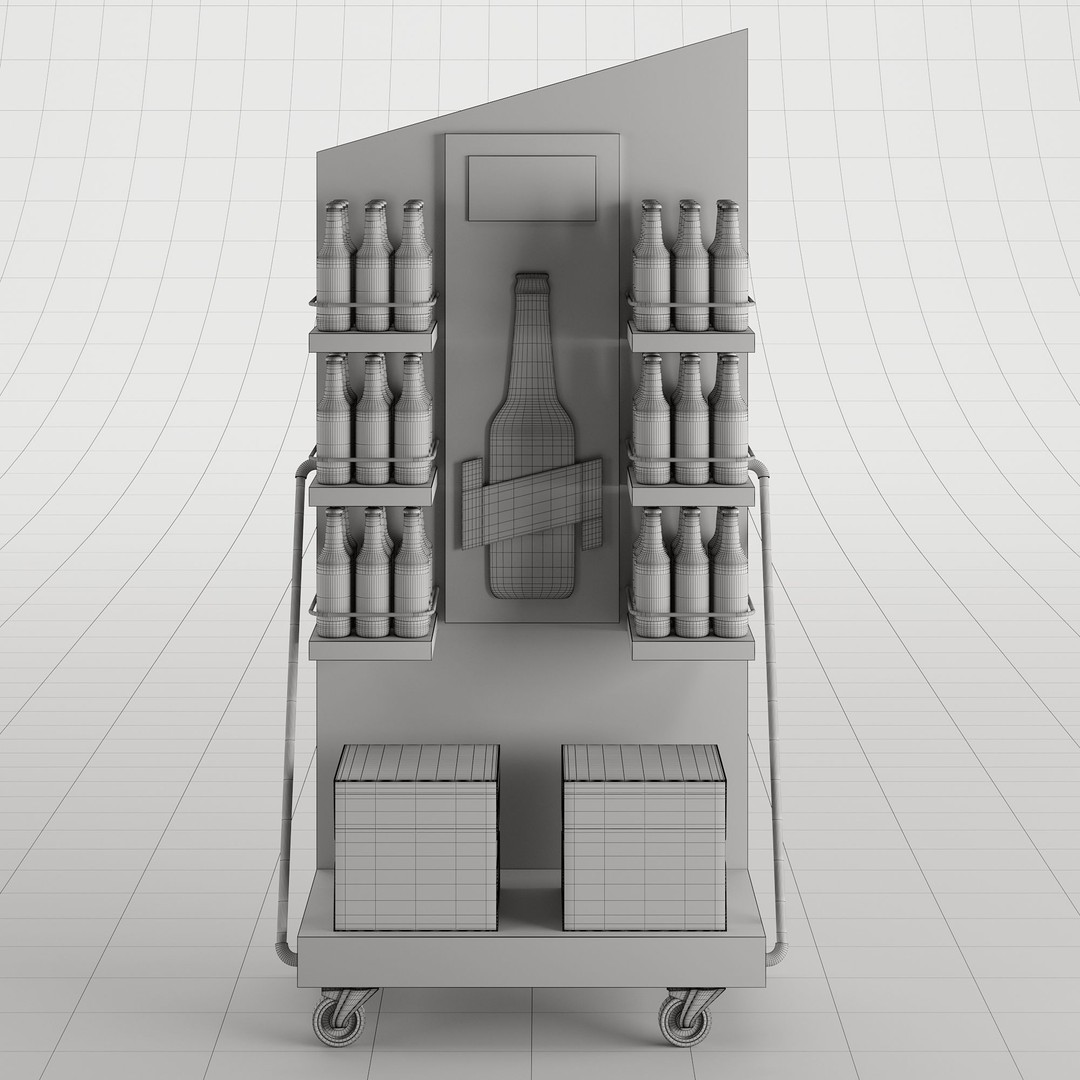 Beer Stand 3D Model – High Poly PBR Asset, FBX, OBJ, Game-Ready - View 10