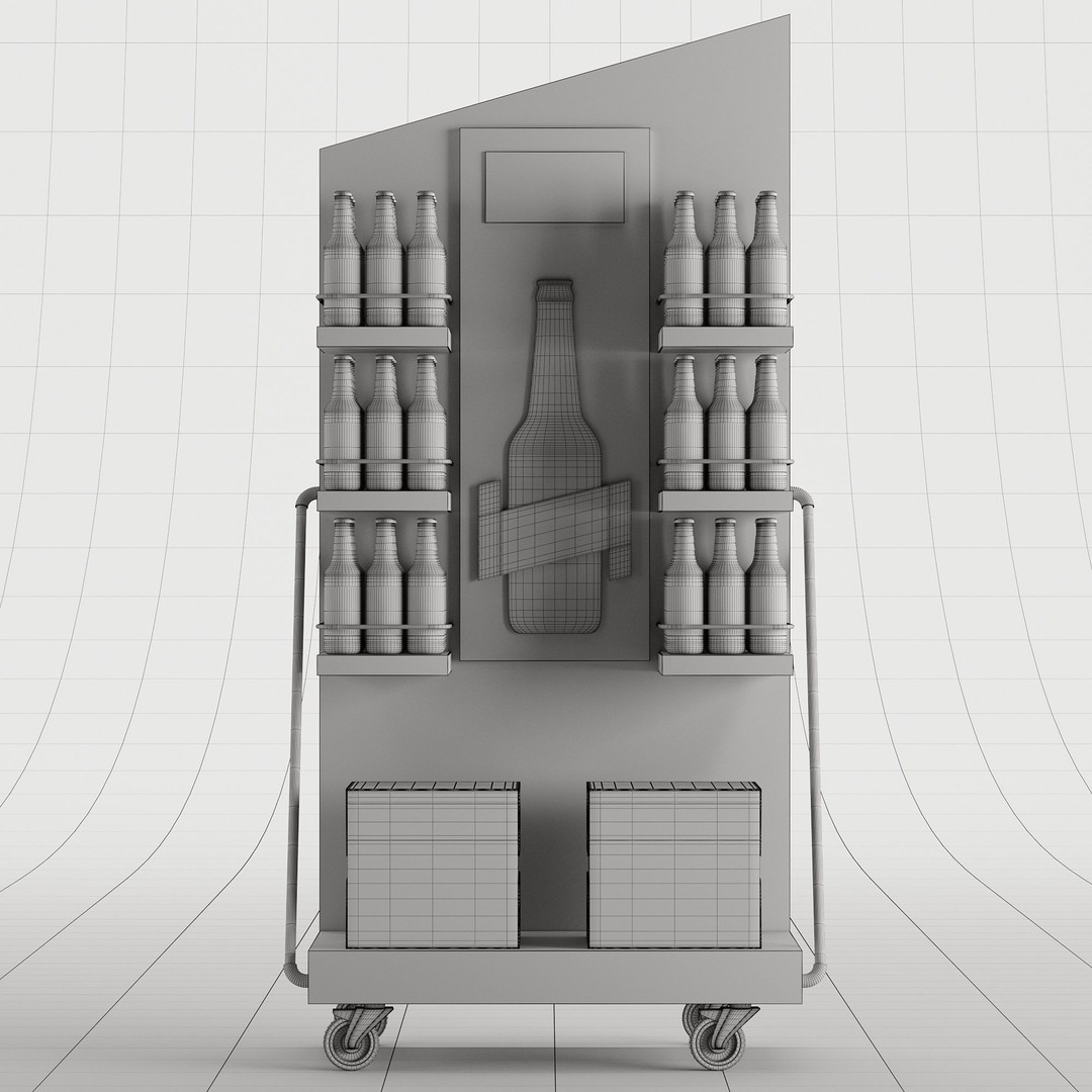 Beer Stand 3D Model – High Poly PBR Asset, FBX, OBJ, Game-Ready - View 14