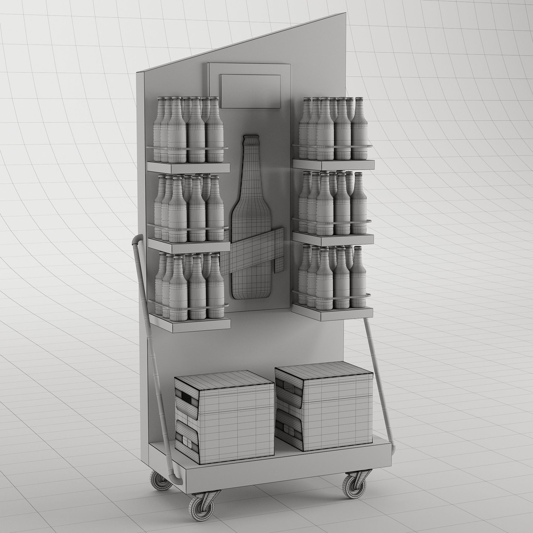 Beer Stand 3D Model – High Poly PBR Asset, FBX, OBJ, Game-Ready - View 24