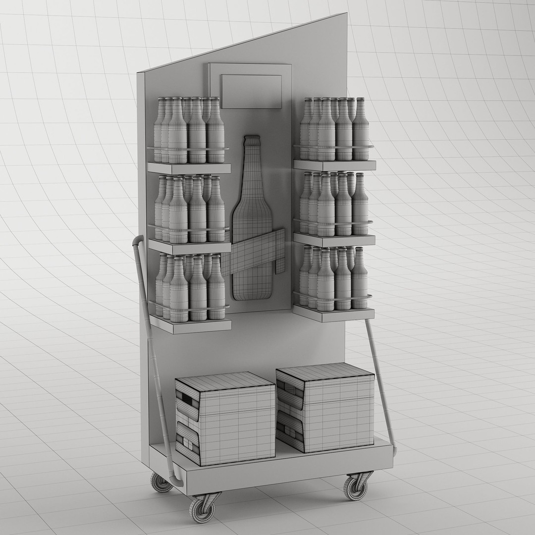Beer Stand 3D Model – High Poly PBR Asset, FBX, OBJ, Game-Ready - View 38