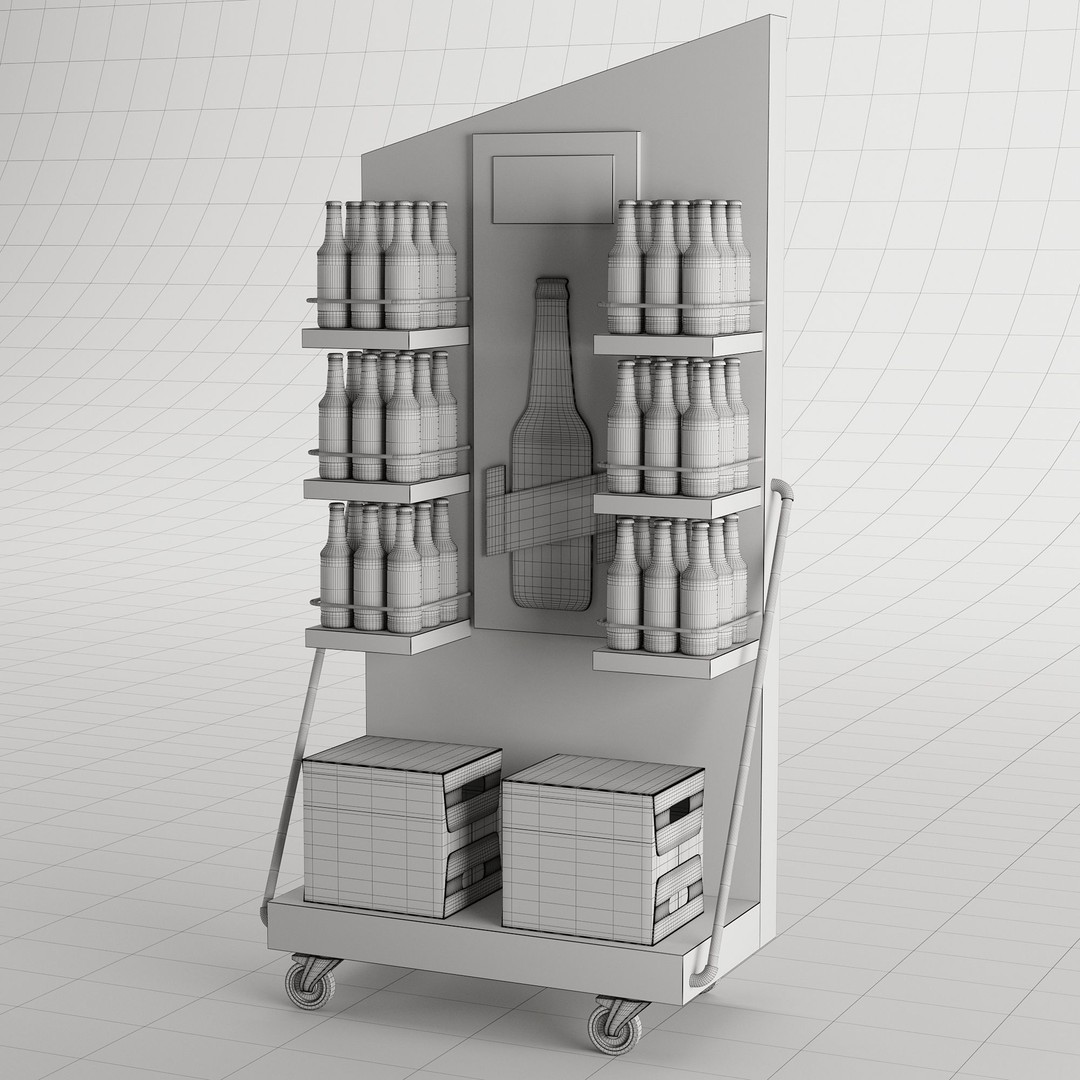 Beer Stand 3D Model – High Poly PBR Asset, FBX, OBJ, Game-Ready - View 39