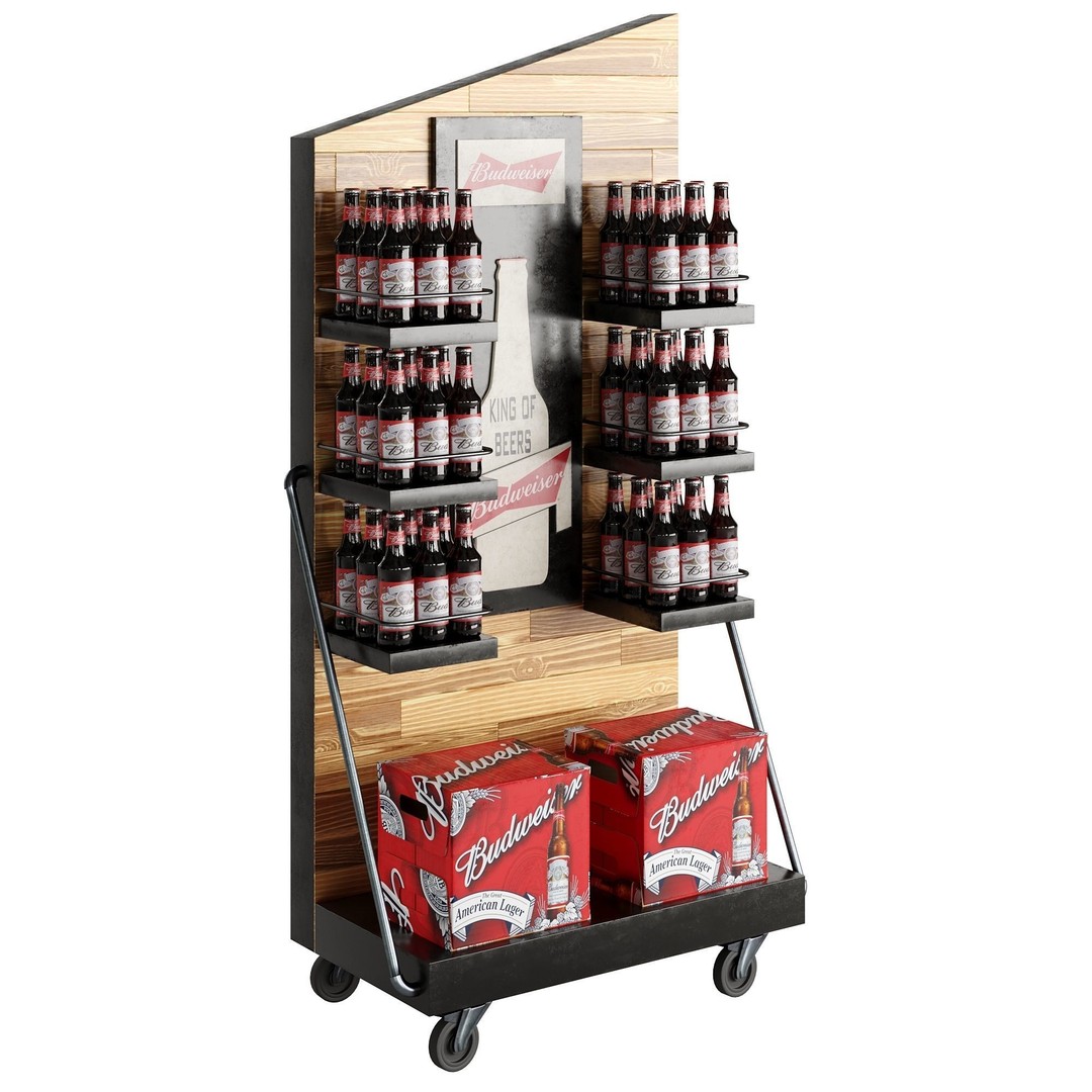 Beer Stand 3D Model – High Poly PBR Asset, FBX, OBJ, Game-Ready - View 9