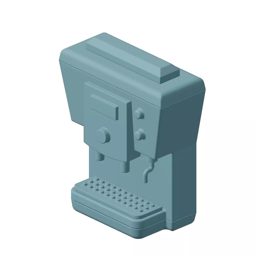 Plastic Coffee Maker 3D Model – High Poly Game Asset, FBX, OBJ - View 2