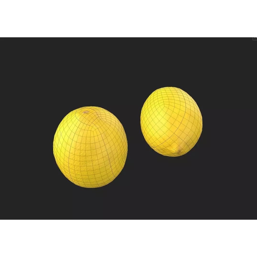 Lemon 3D Model – Low Poly Game Asset, PBR Textures, FBX - View 3