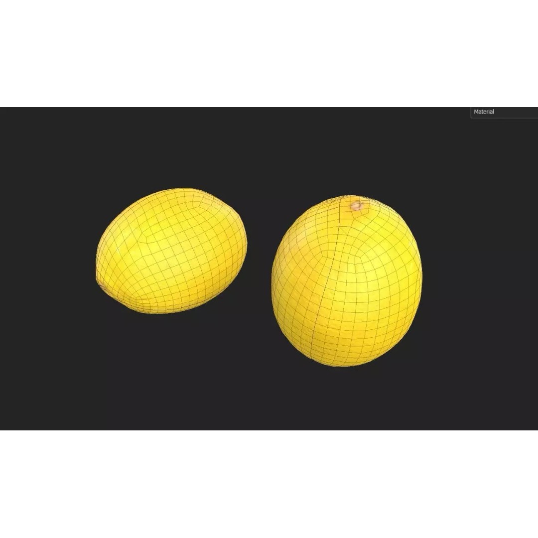 Lemon 3D Model – Low Poly Game Asset, PBR Textures, FBX - View 8