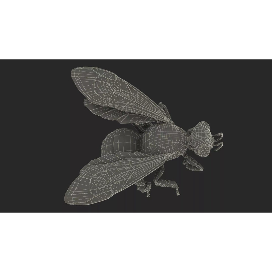 Honeybee 3D Model – High Quality PBR Insect Asset, FBX, OBJ