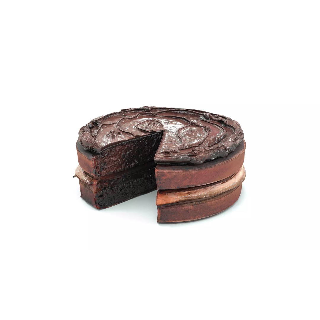 Chocolate Cake 3D Model – Low Poly PBR Asset, FBX, OBJ - View 5