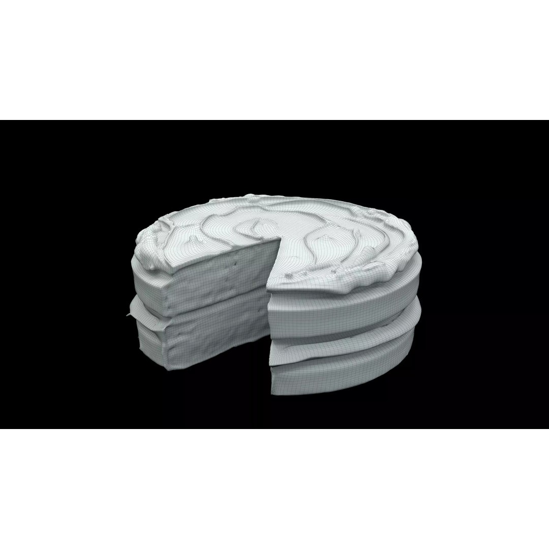 Chocolate Cake 3D Model – Low Poly PBR Asset, FBX, OBJ - View 7