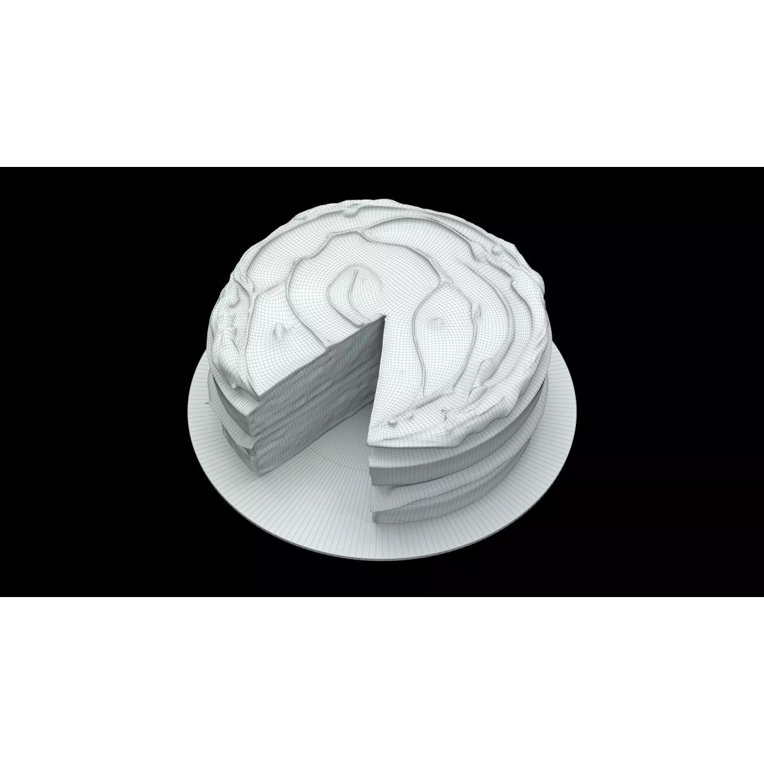 Chocolate Cake 3D Model – Low Poly PBR Asset, FBX, OBJ - View 8