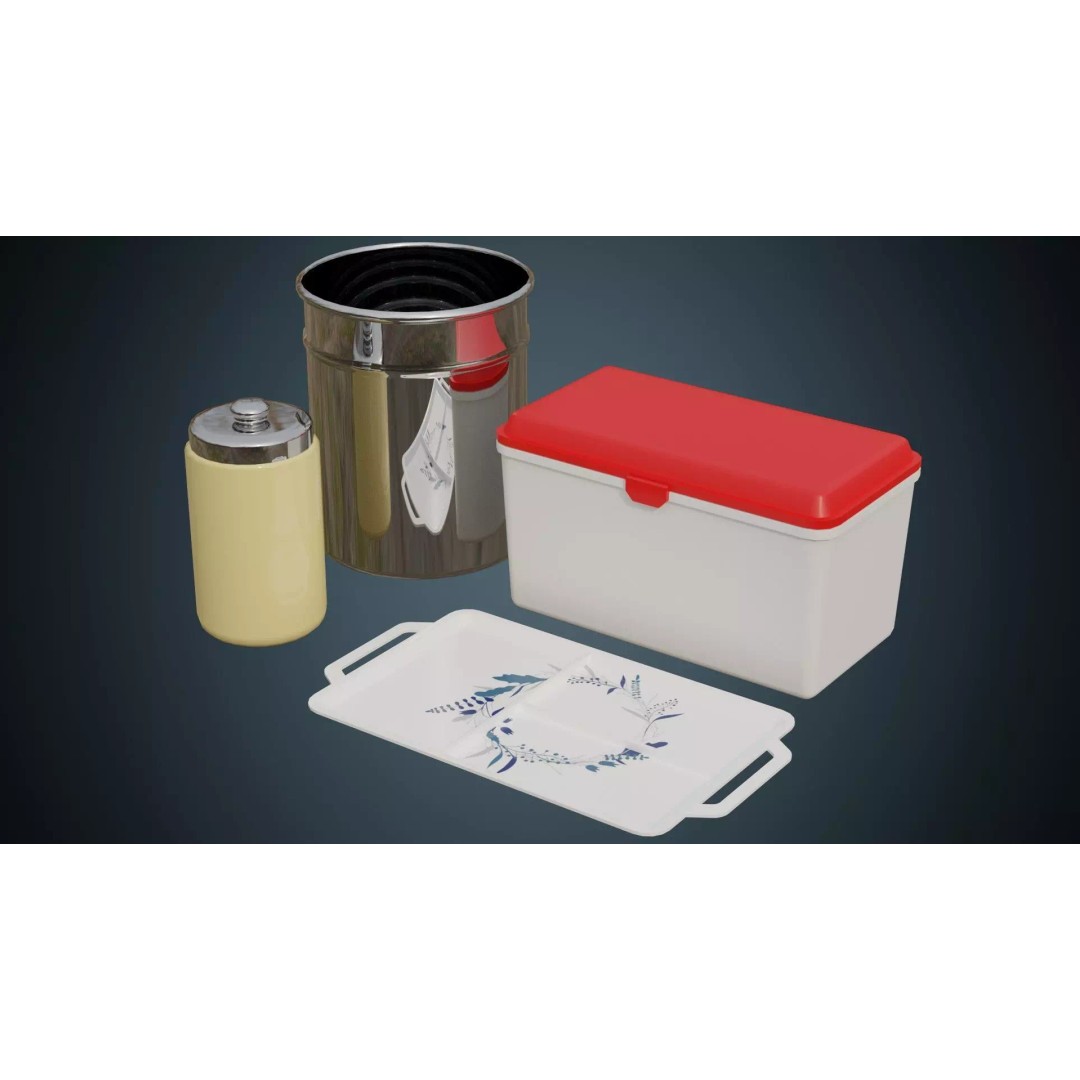 Medical Containers 3D Model – Low Poly Game Asset, FBX, OBJ - View 2