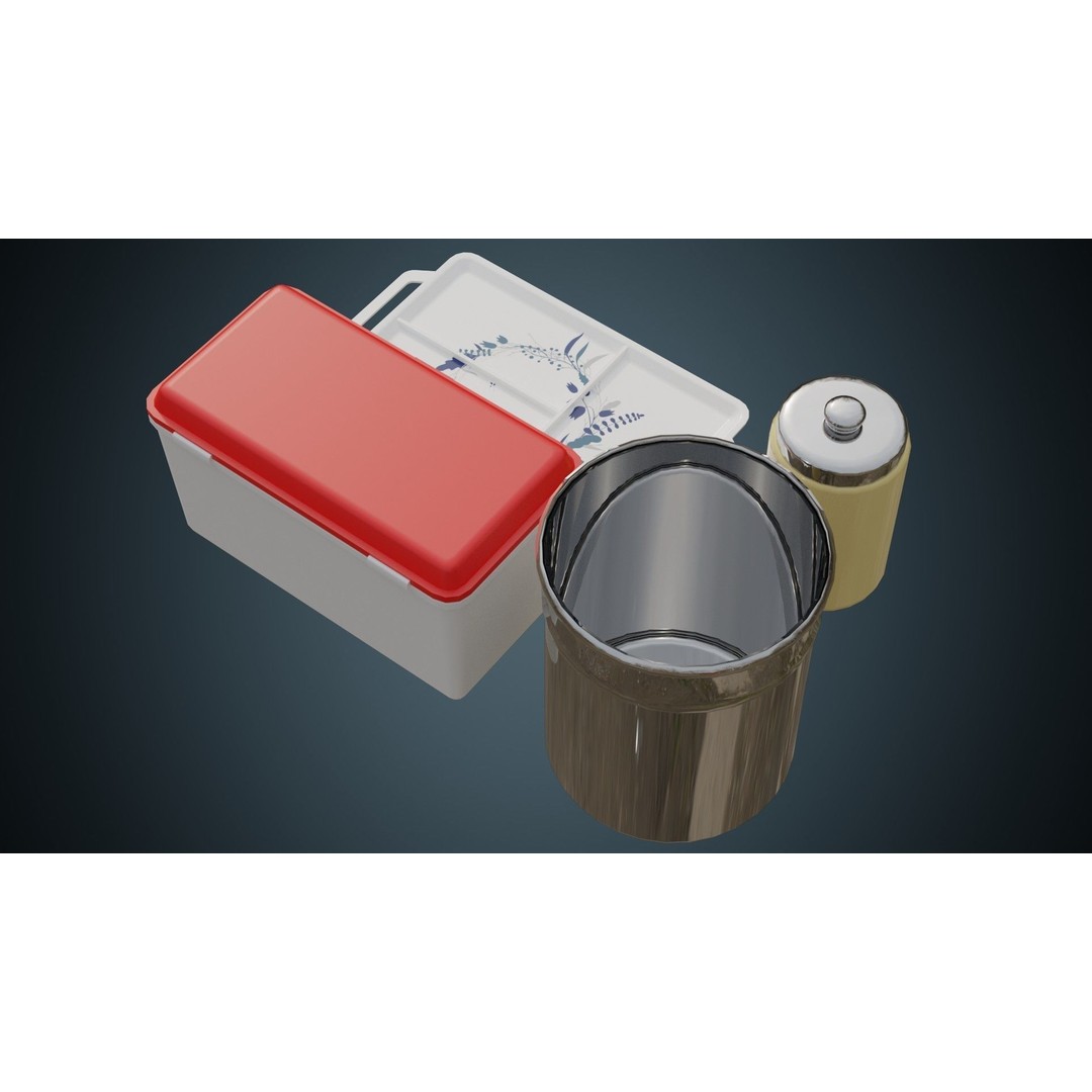 Medical Containers 3D Model – Low Poly Game Asset, FBX, OBJ - View 4