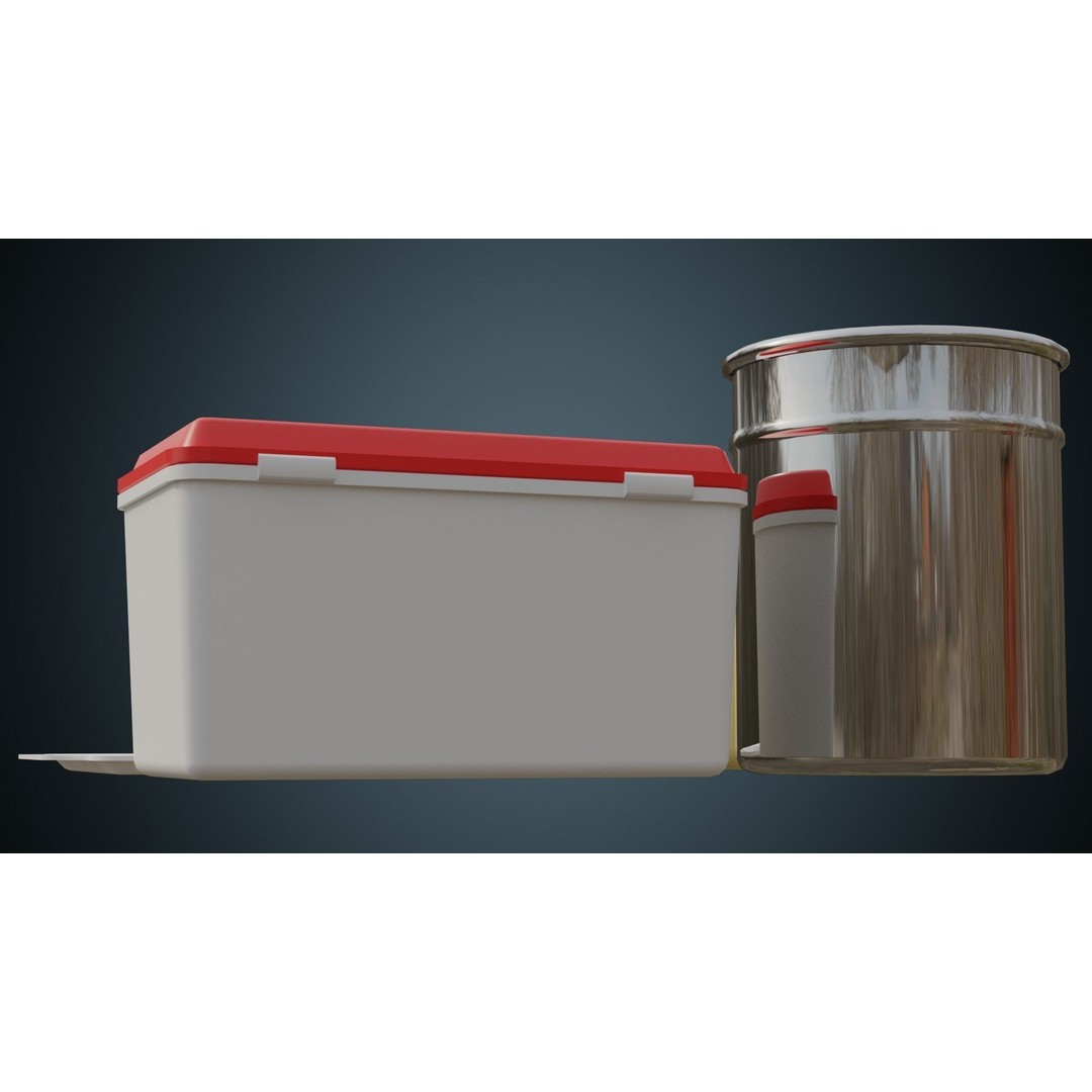 Medical Containers 3D Model – Low Poly Game Asset, FBX, OBJ - View 5
