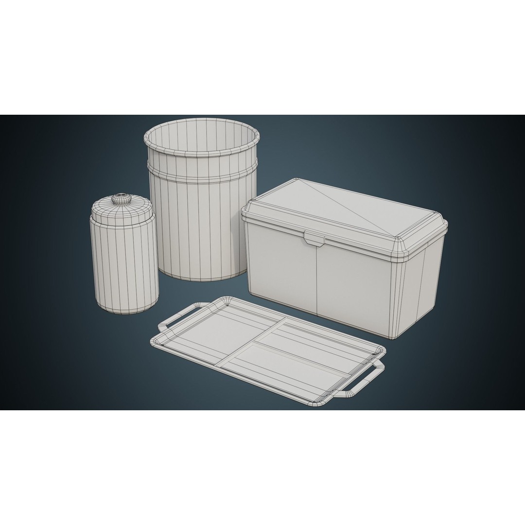 Medical Containers 3D Model – Low Poly Game Asset, FBX, OBJ - View 7