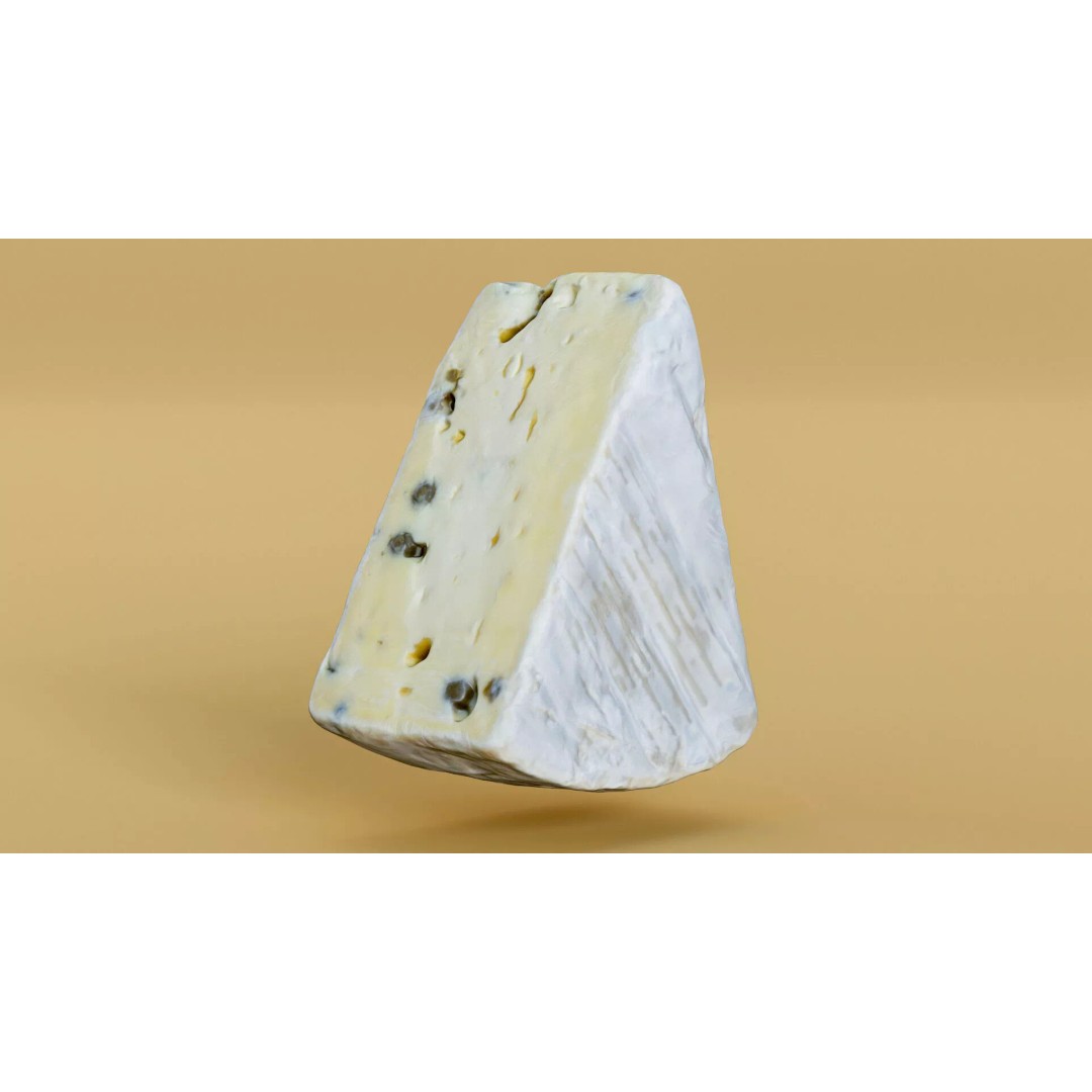 Pepper Camembert Cheese Wedge 3D Model – Low Poly Photogrammetry Asset, FBX - View 15
