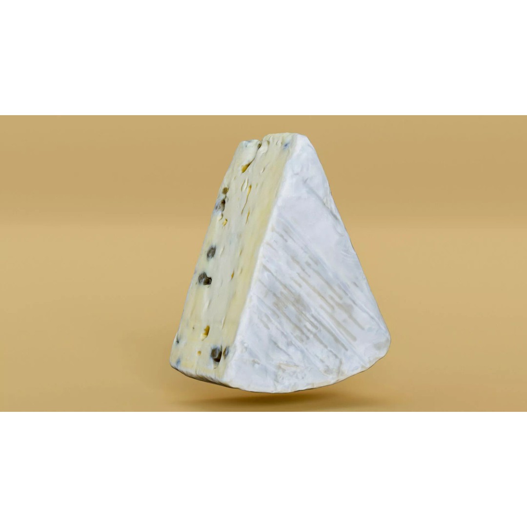 Pepper Camembert Cheese Wedge 3D Model – Low Poly Photogrammetry Asset, FBX - View 17