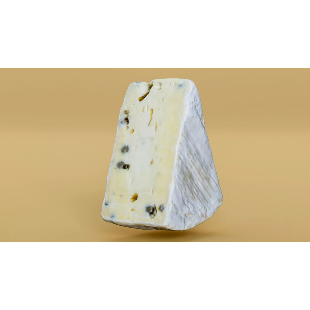 Pepper Camembert Cheese Wedge 3D Model – Low Poly Photogrammetry Asset, FBX - View 18
