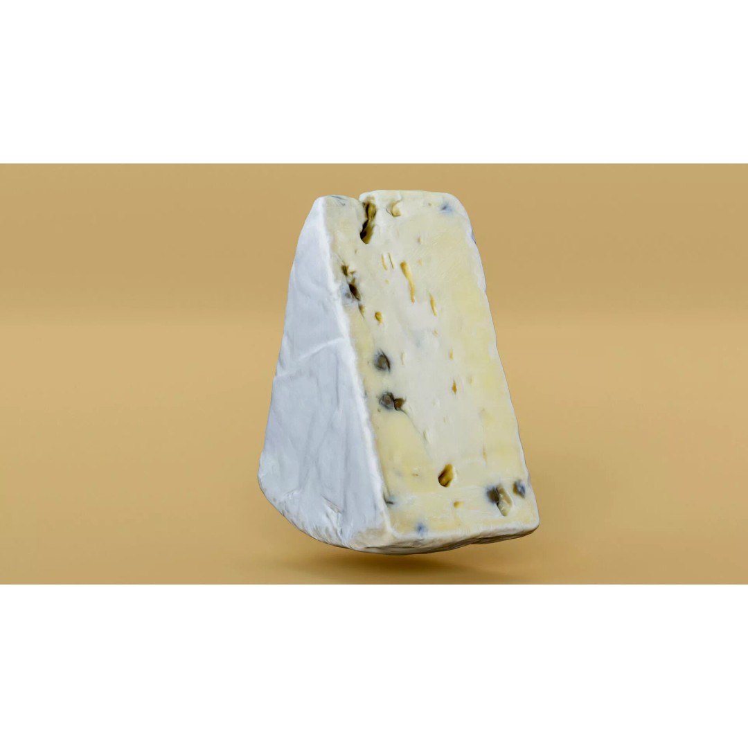 Pepper Camembert Cheese Wedge 3D Model – Low Poly Photogrammetry Asset, FBX - View 20