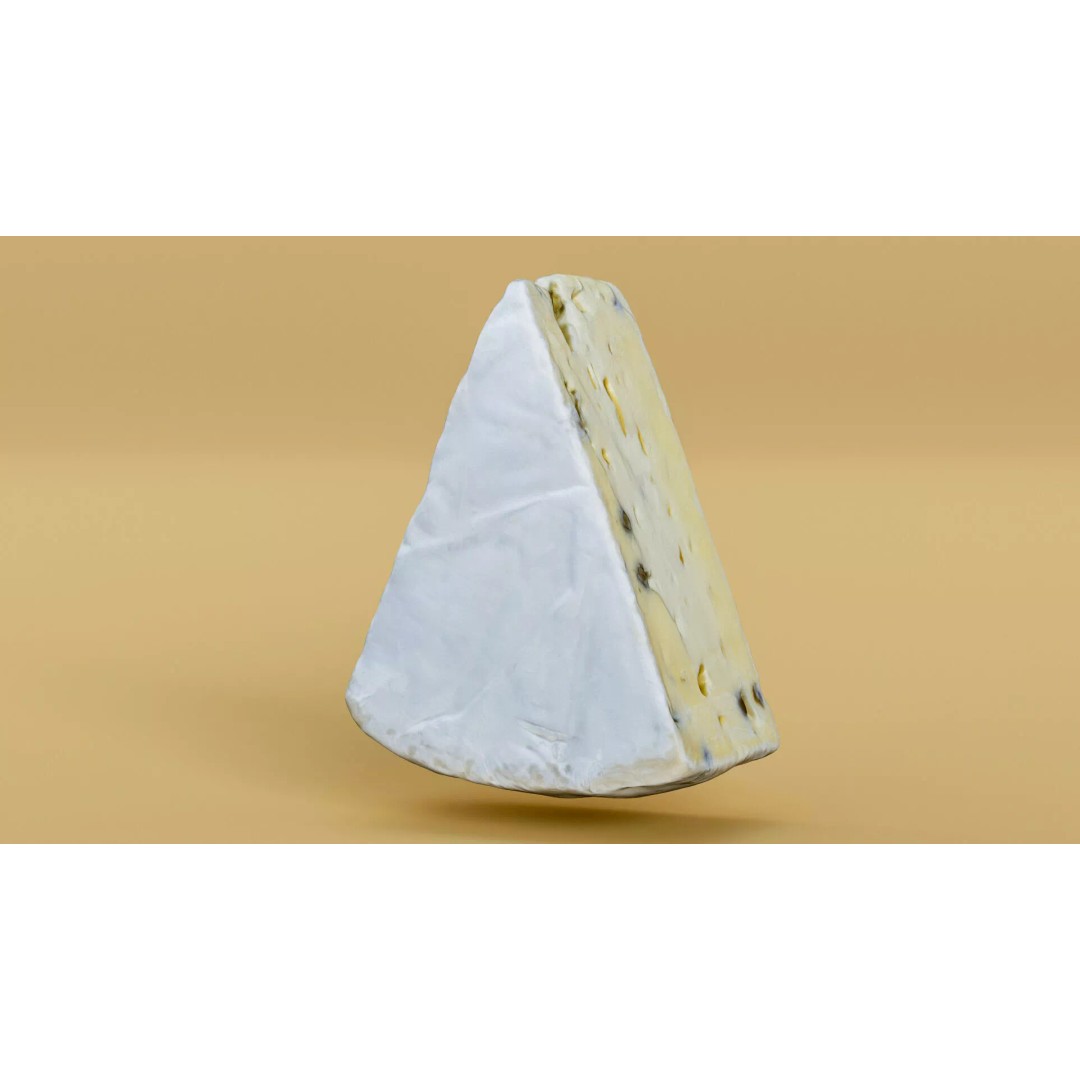 Pepper Camembert Cheese Wedge 3D Model – Low Poly Photogrammetry Asset, FBX - View 21