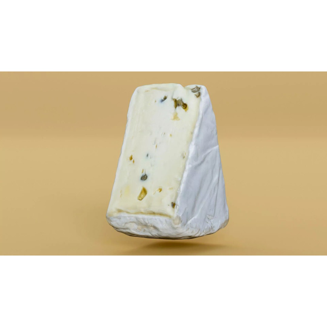 Pepper Camembert Cheese Wedge 3D Model – Low Poly Photogrammetry Asset, FBX - View 23