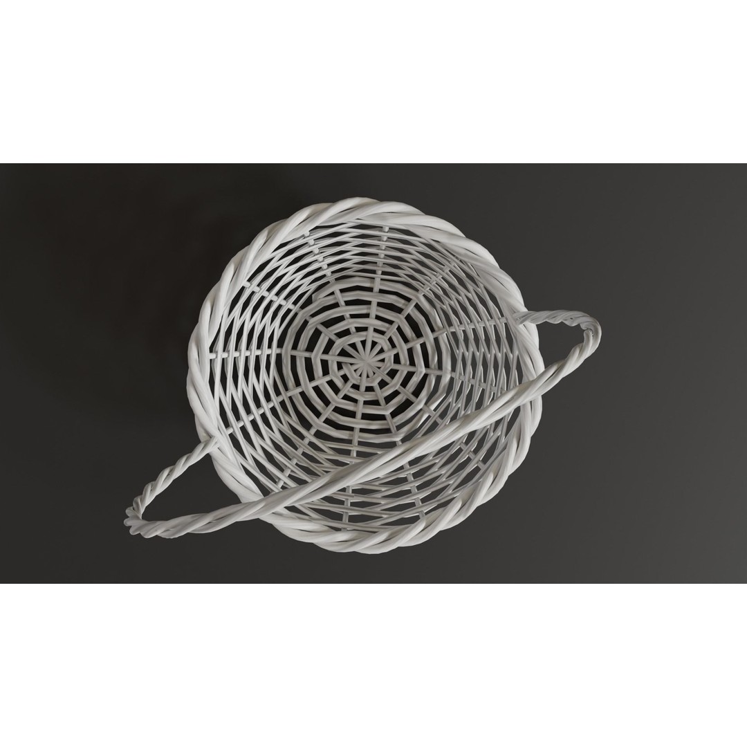 Easter White Basket 3D Model – PBR Asset for Visualizations, FBX - View 10