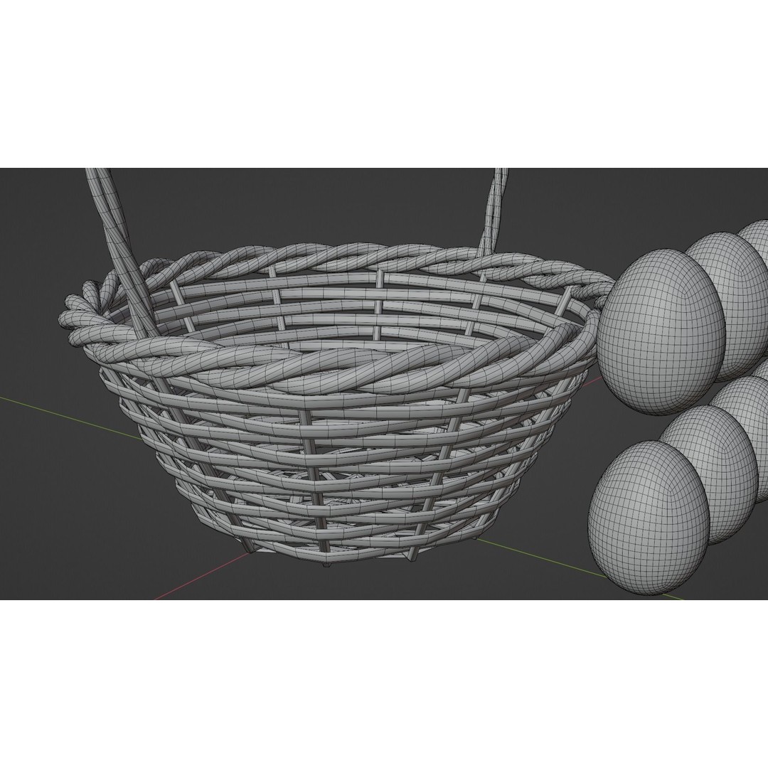 Easter White Basket 3D Model – PBR Asset for Visualizations, FBX - View 15